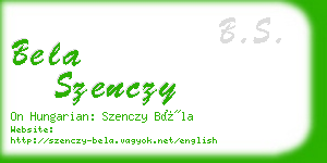bela szenczy business card
